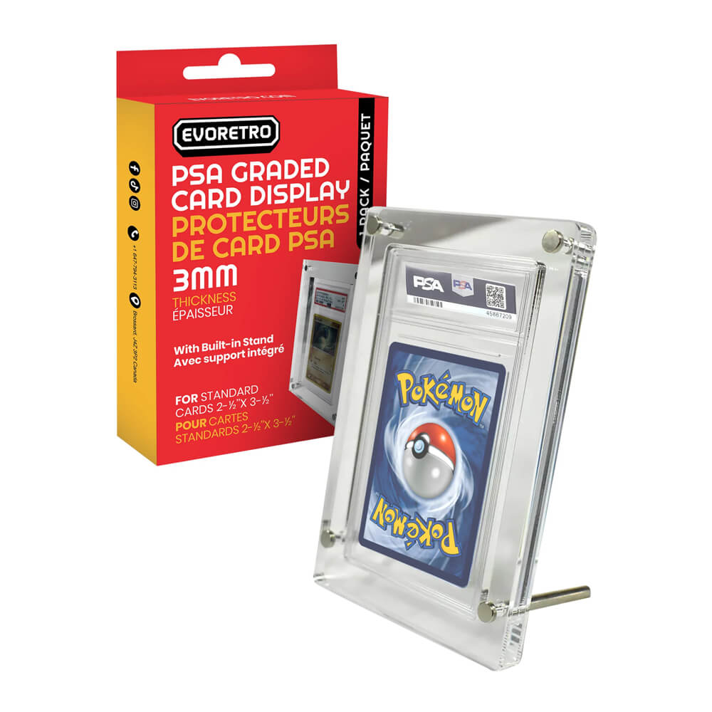 EVORETRO Acrylic PSA Graded Card Display Protector – 3mm | With Metal Stand — authentic product image 1