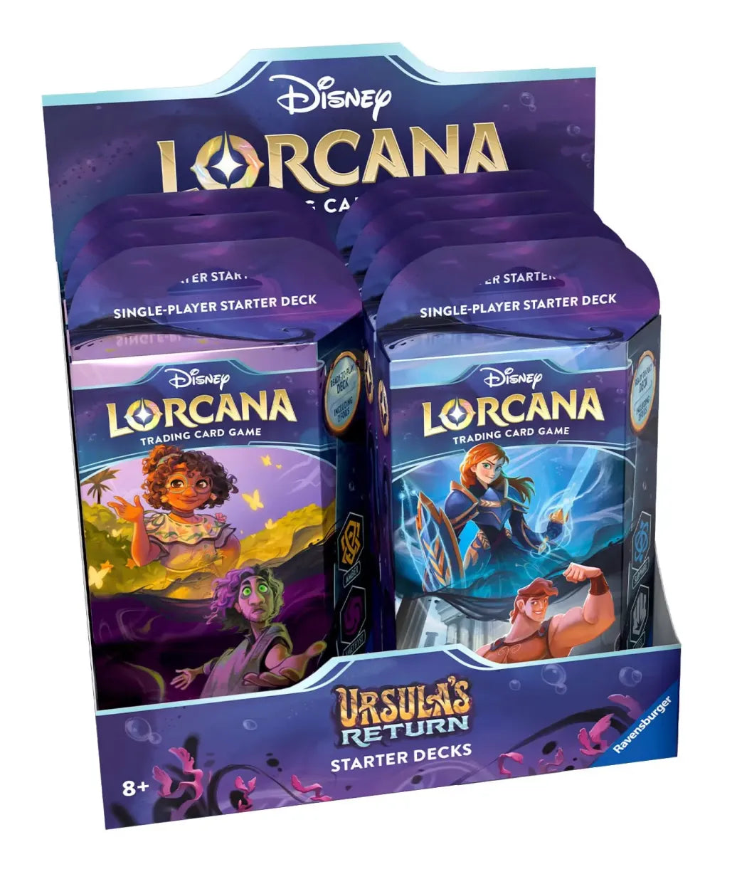 Disney Lorcana Ursula's Return complete 8 starter deck display, English edition