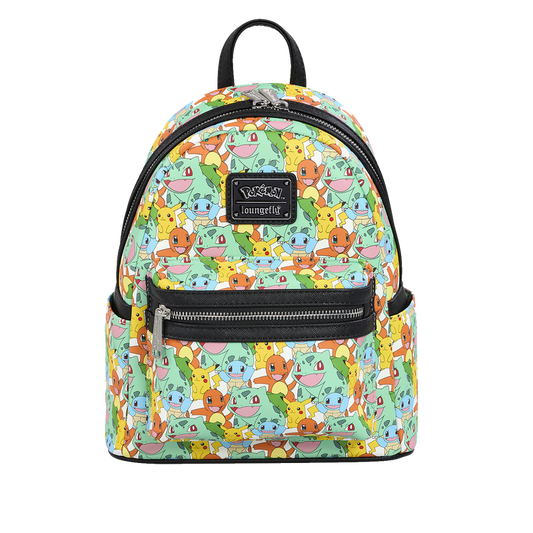 Pokémon Pikachu & Starters All Over Print Mini Backpack | Loungefly — authentic product image 1