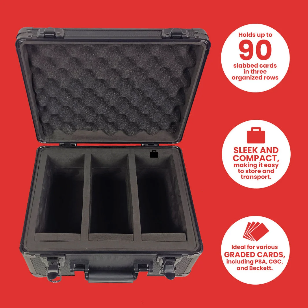 EVORETRO Black Aluminium Storage Case for 90 Graded Cards – 3 Rows — authentic product image 2