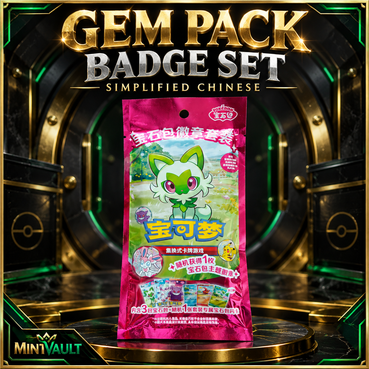 Pokémon TCG Gem Pack Badge Set – Simplified Chinese